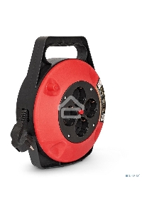 Удлинитель на катушке ExeGate EX286337RUS Master ECS-1-1.5B (4 евророзетки с заземлением, 10м, защита от детей, защита от перегрузки, 3х1,5мм2, 15А/3.3кВт)