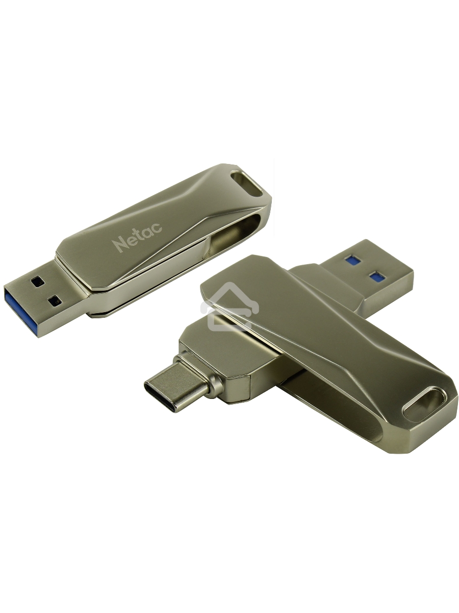 Флеш диск Netac U782C, 256ГБ, USB3.0, серебристый
