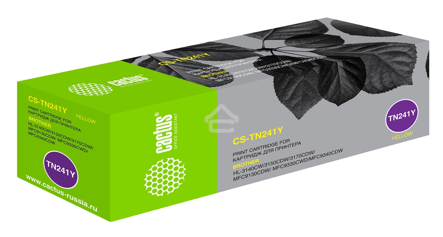 Картридж лазерный Cactus CS-TN241Y желтый (1400 стр.) для Brother HL-3170CDW
