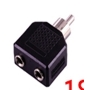 Разетвитель RCA (тюльпан) папа на 2 miniJack мама 1 канал