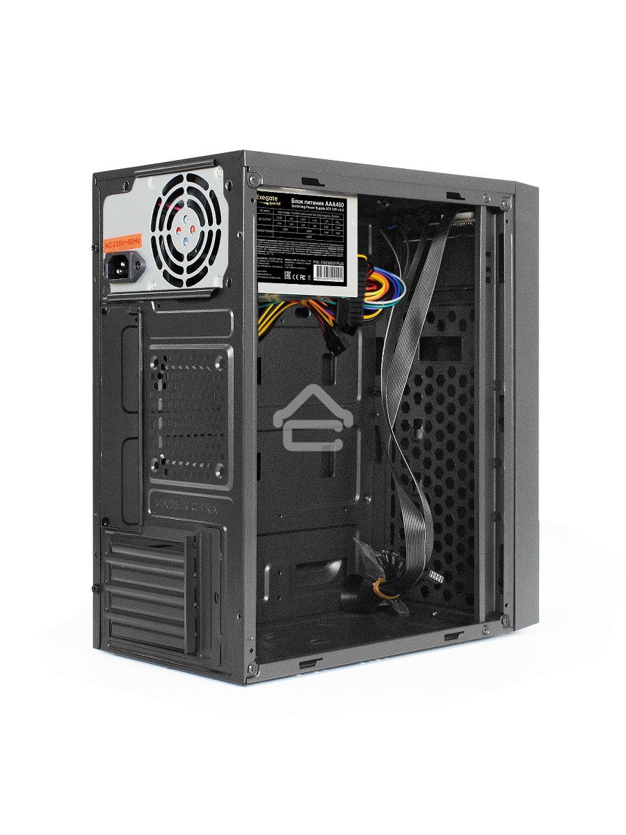 Корпус Minitower ExeGate BAA-113-AAA450 (mATX, БП AAA450 с вент. 8см, 2*USB, аудио, черный)