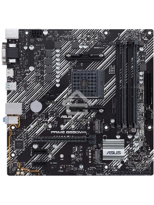 Материнская плата ASUS PRIME B550M-K, AM4, AMD B550, 4xDDR4, 4xSATA, 2xM.2, 1xPCIe 4.0 x16, 2xPCIe x1, 1xDVI-D, 1xHDMI, 1xVGA, 1x 1Gb LAN, 4xUSB 3.2 Gen 1, 2xUSB 3.2 Gen 2, 3x3.5 мм, 7.1, mATX