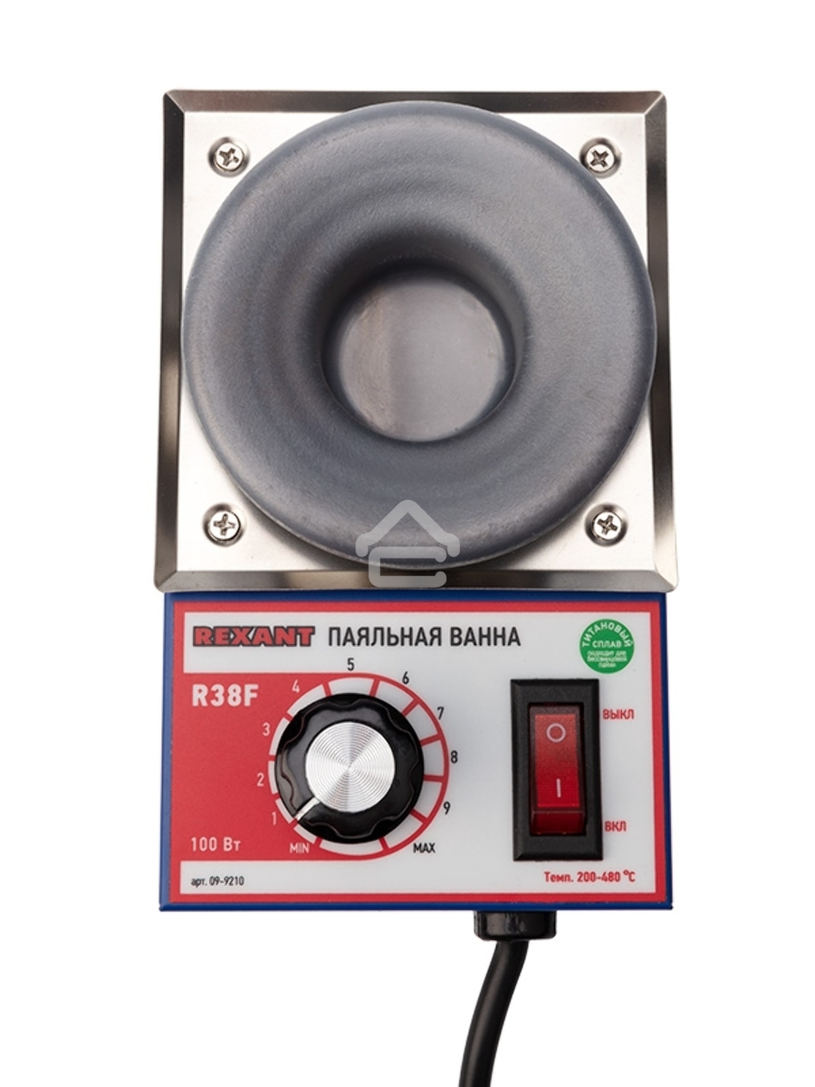 Паяльная ванна Rexant, модель R38F, 100 Вт, ø 38 мм, 200-480 °C, бессвинцовая
