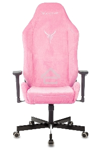 Кресло игровое Knight N1 Fabric розовый Velvet 36 с подголов. крестовина металл