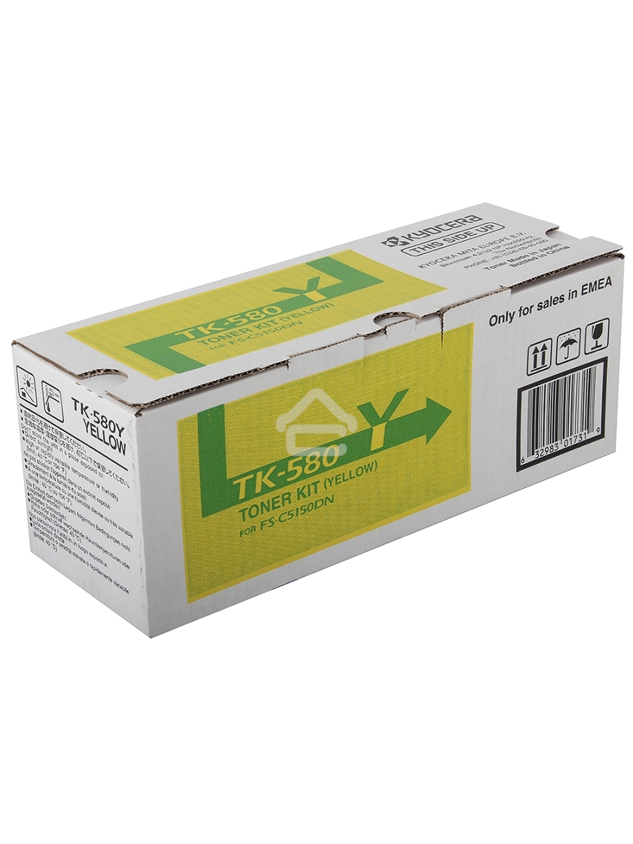 Картридж лазерный Kyocera TK-580Y (1T02KTANL0) желтый для FS-C5150DN 2800 стр.