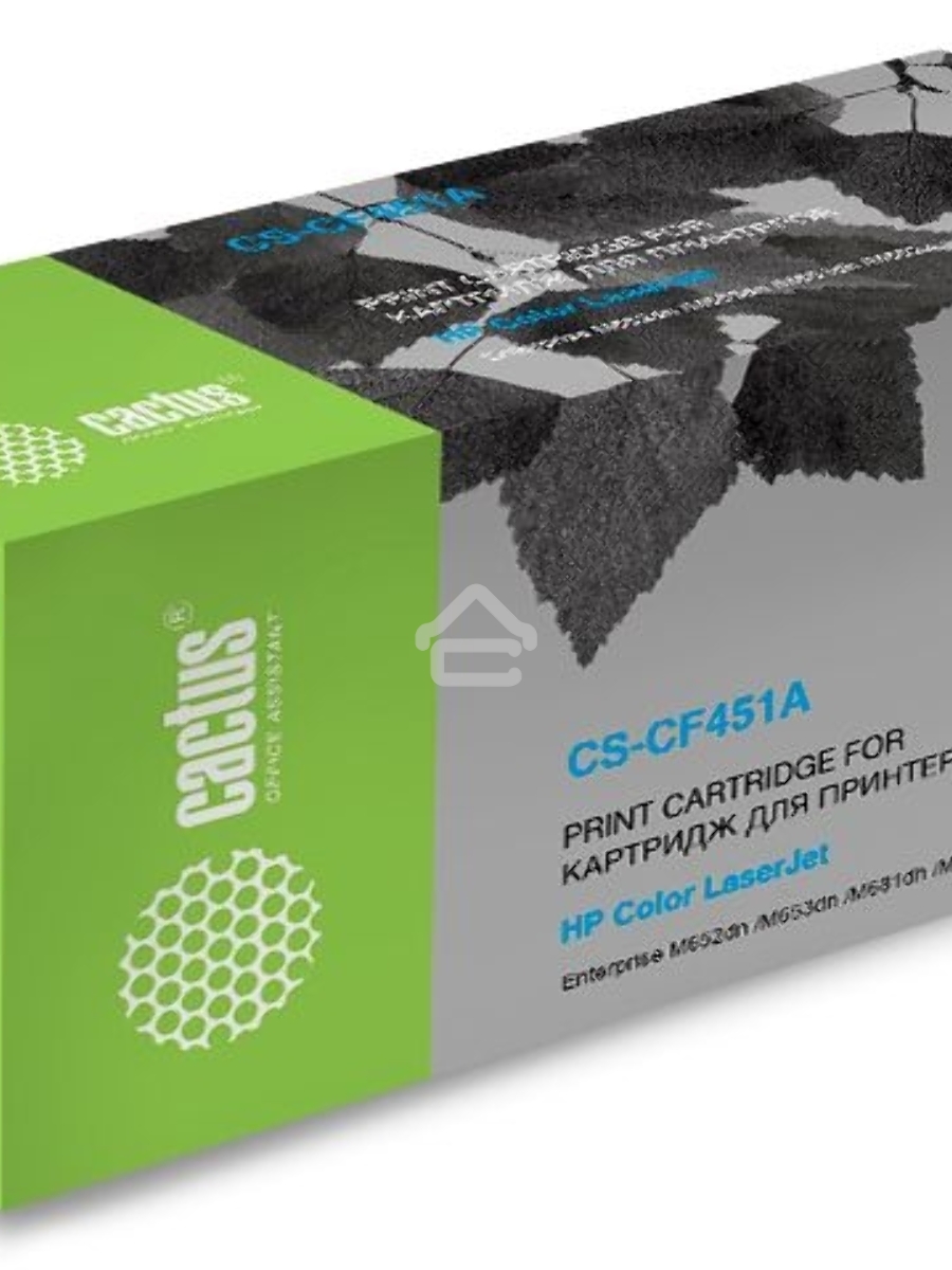 Картридж лазерный Cactus CS-CF451A голубой (10500 стр.) для HP Color LJ Enterprise M652dn /M653dn /M681dh