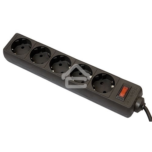 Сетевой фильтр Defender ES, 5.0 м, 5 розеток, черный