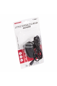 Сетевое зарядное устройство microUSB 220 В (СЗУ) (5 V, max: 1500 mA) шнур 1.2 м черный Rexant