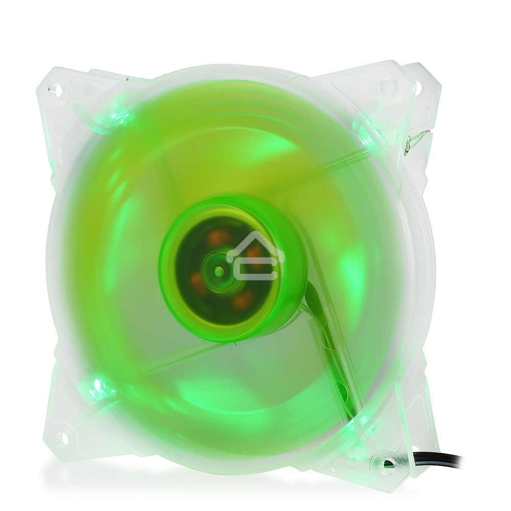 Вентилятор для корпуса Crown CMCF-12025S-1212 прозрачный/зеленый, 120 мм, 1650 об/мин, 28 дБ, 3 pin