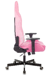 Кресло игровое Knight N1 Fabric розовый Velvet 36 с подголов. крестовина металл