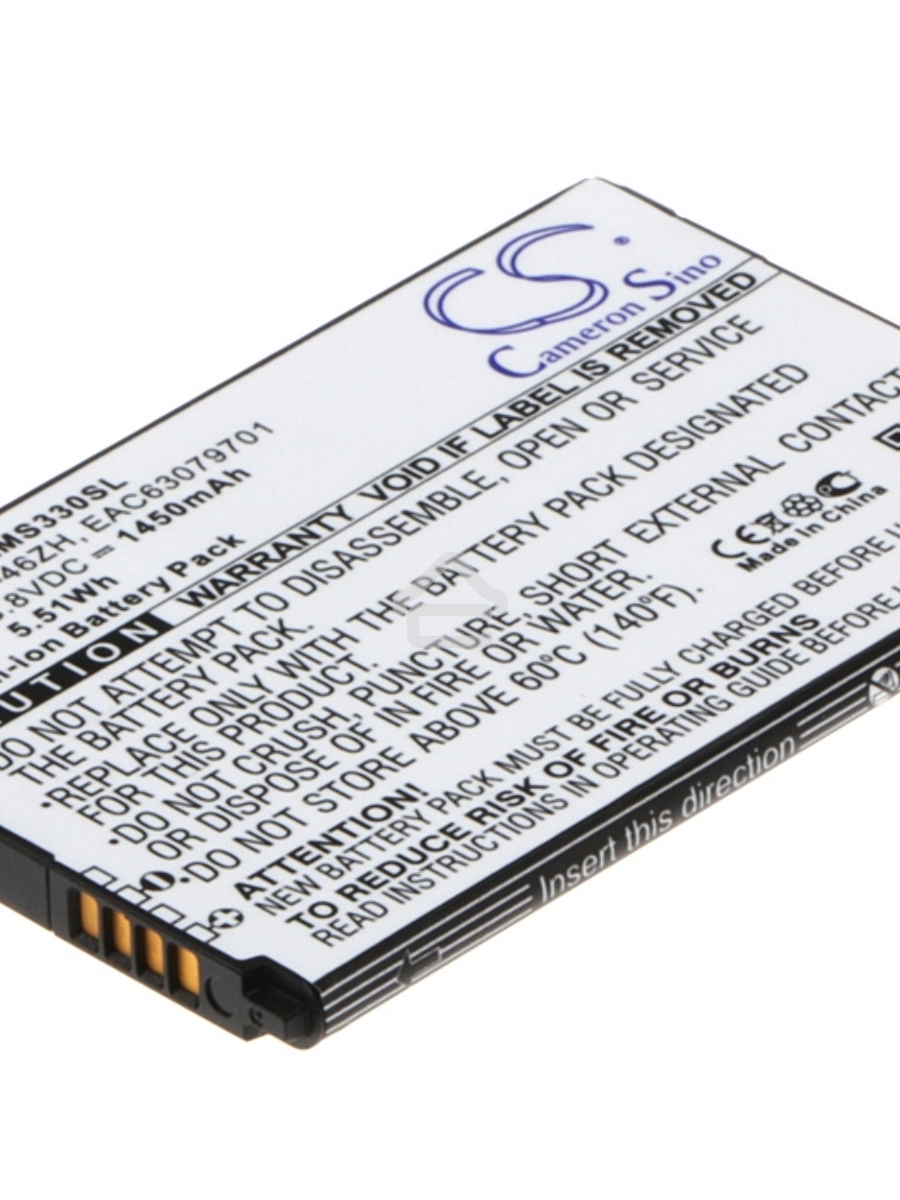 Аккумулятор CameronSinoCS-LMS330SL BL-46ZH для LG AS330, AS3753.8V / 1450mAh / 5.51Wh