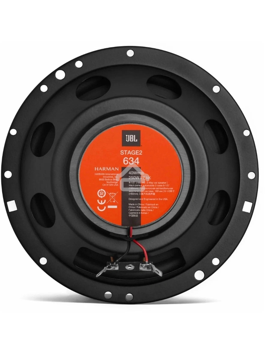 Колонки автомобильные JBL Stage2 634 250Вт 91дБ 4Ом 16см (6.5дюйм) (ком.:2кол.) коаксиальные трехполосные