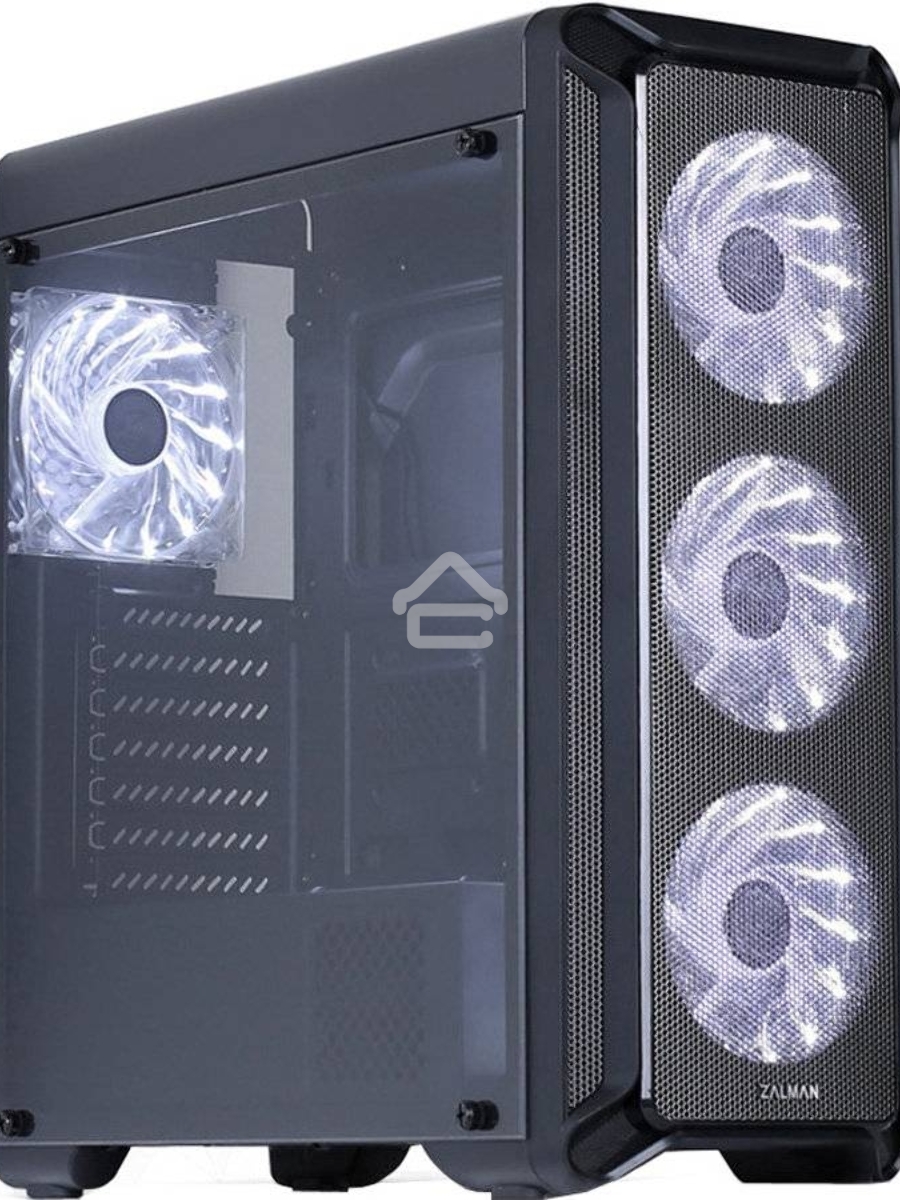 Компьютерный корпус Zalman i3 edge черный без БП ATX 3x120mm 2xUSB2.0 1xUSB3.0 audio bott PSU