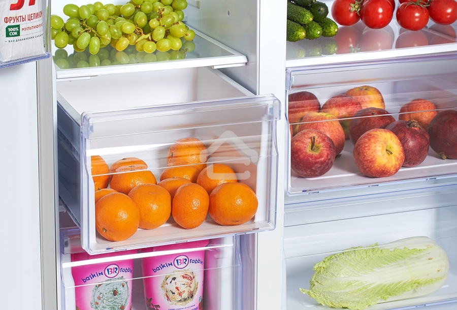 Холодильник Hyundai CS5003F черная сталь двухкамерный Side by Side 331/165л морозилка сбоку