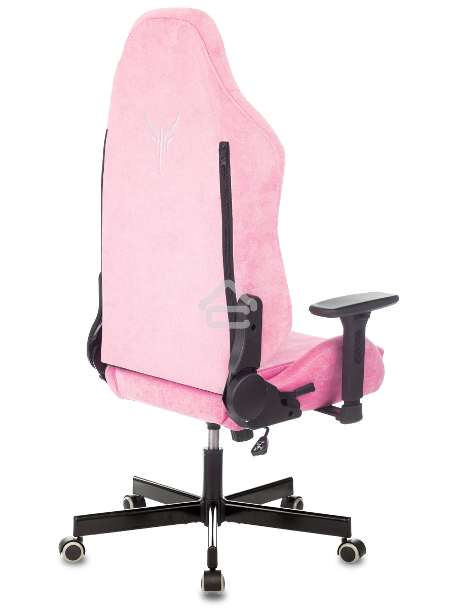 Кресло игровое Knight N1 Fabric розовый Velvet 36 с подголов. крестовина металл