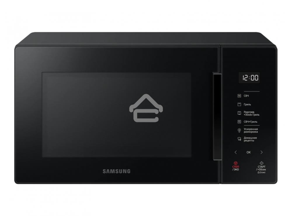 Микроволновая печь Samsung MG23T5018AK/BW черный, 23 л, 800 Вт, переключатели - сенсор