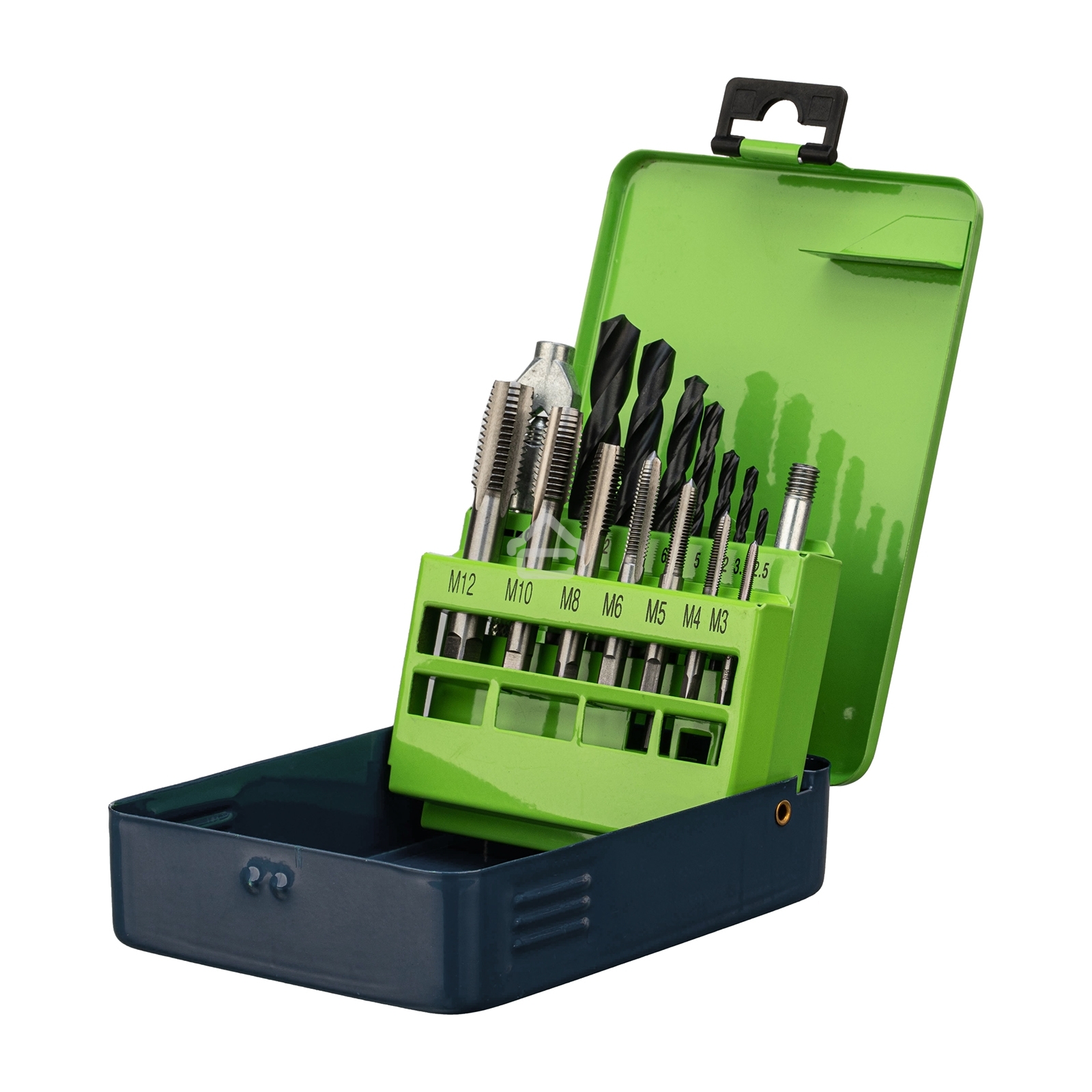 Набор сверл Сибртех (2,5-10,2), метчиков(М3-М12), 15 предметов