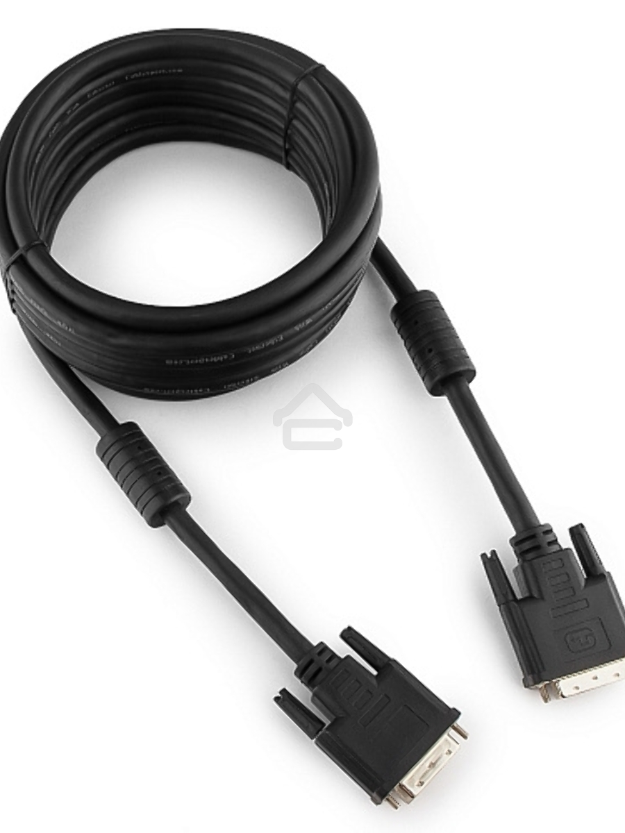 Кабель DVI-D dual link Gembird/Cablexpert CC-DVI2-BK-15, 25M/25M, 4.5м, черный, экран, феррит.кольца, пакет