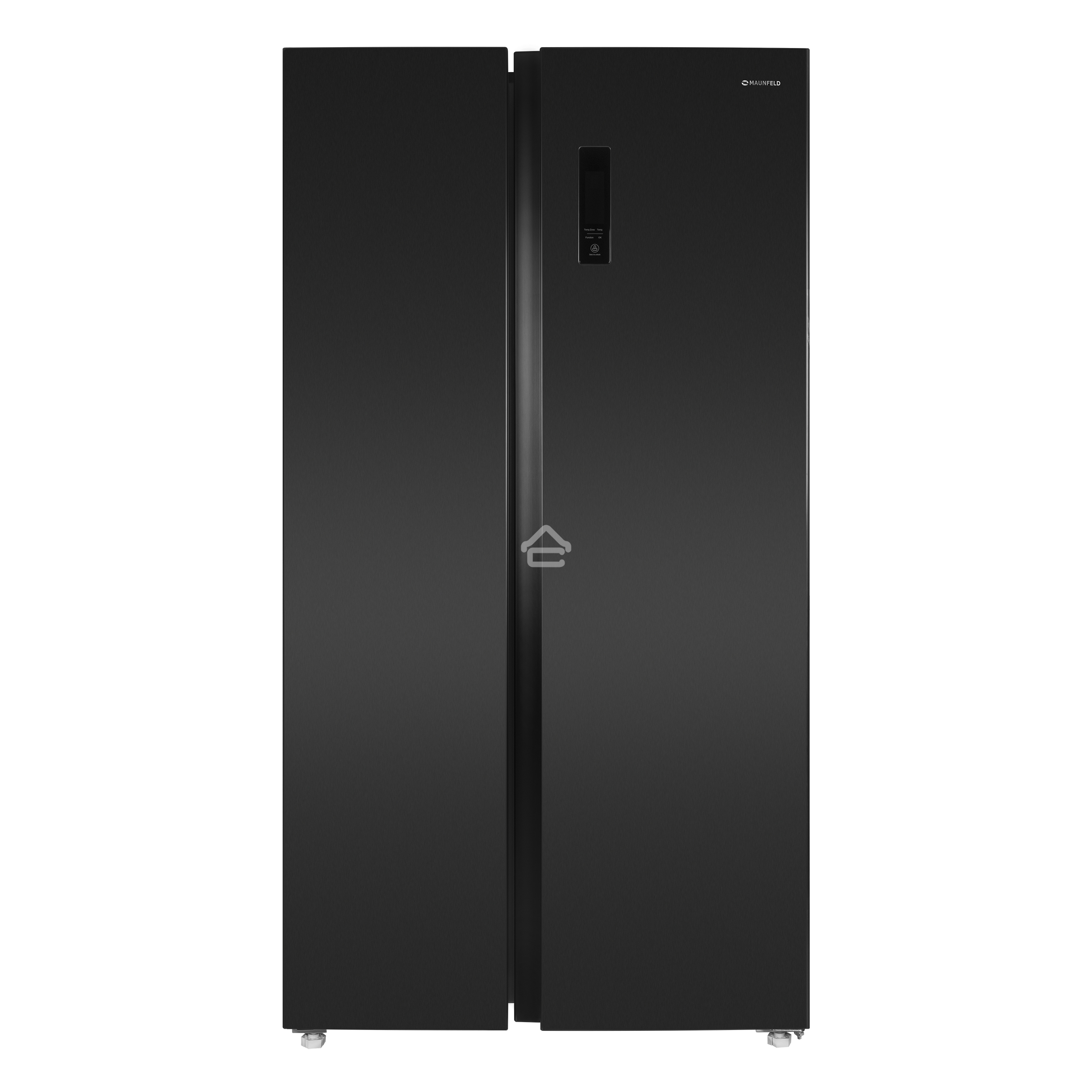 Холодильник Maunfeld MFF177NFSB черный глянц. двухкамерный 263/170л морозилка сбоку, No Frost, Side by Side