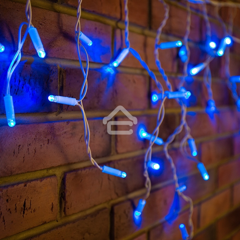Гирлянда Neon-night Айсикл (бахрома) светодиодный, 4,8 х 0,6 м, белый провод, 230 В, диоды синие, 176 LED