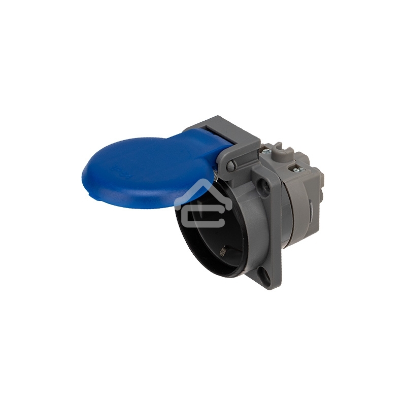 Розетка Rexant влагозащищенная с крышкой, с/з, скрытая установка,16 А, IP54 каучук