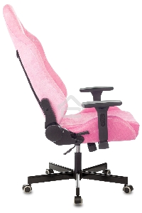 Кресло игровое Knight N1 Fabric розовый Velvet 36 с подголов. крестовина металл