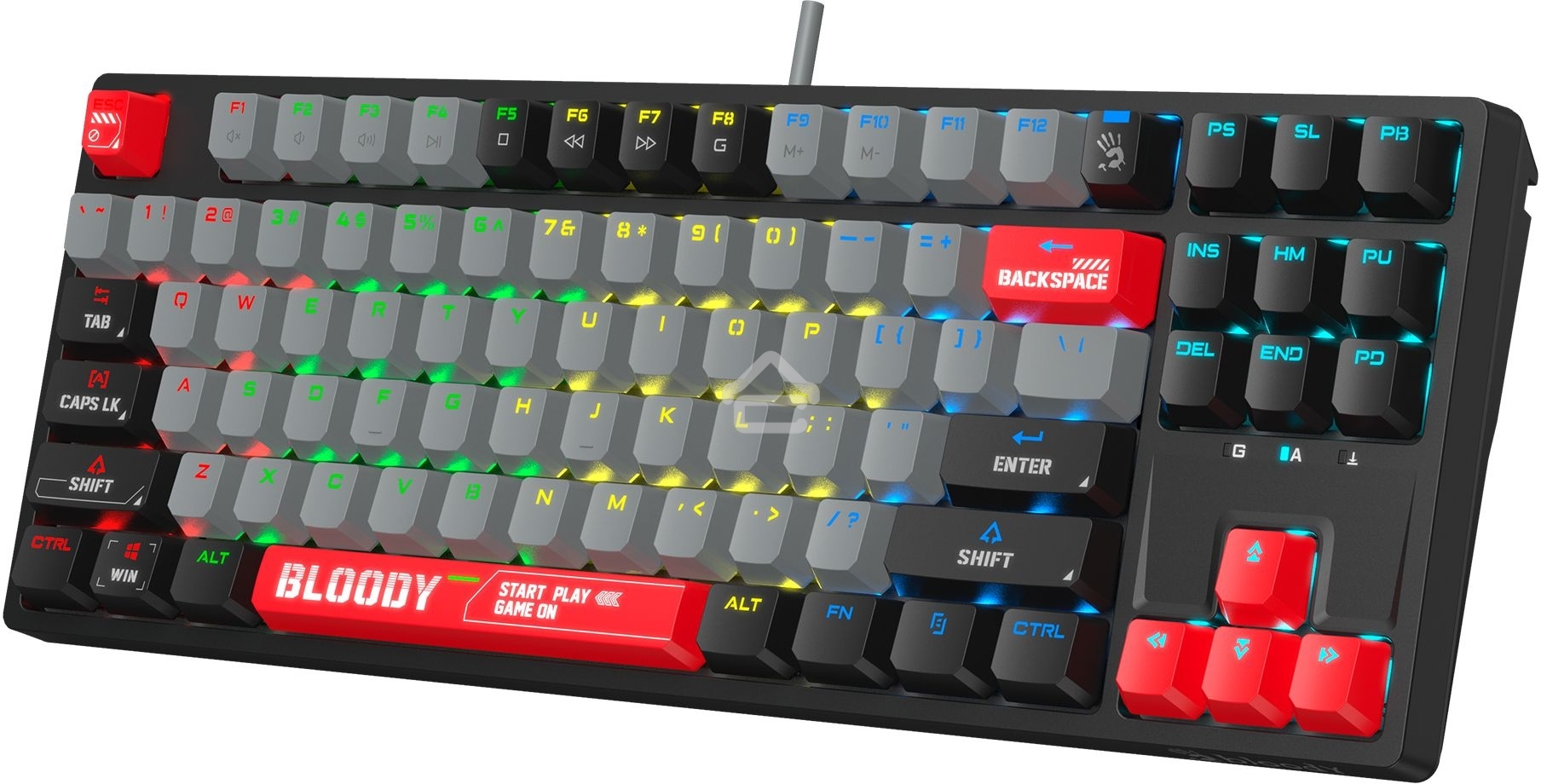 Клавиатура проводная A4Tech Bloody S87 Energy USB черный/красный