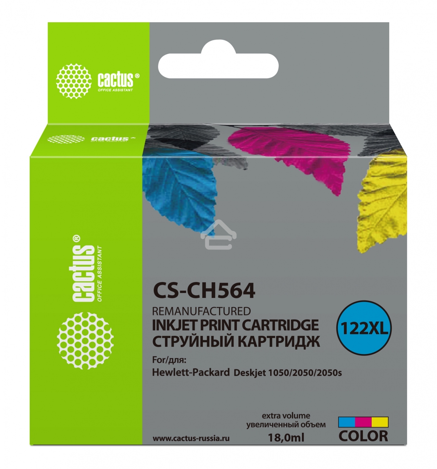 Картридж струйный Cactus CS-CH564 №122XL многоцветный (18 мл.) для DeskJet 1050/2050/2050s