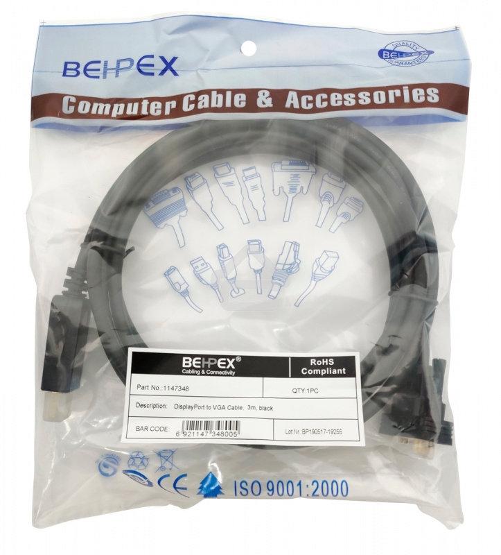 Кабель 1.1v DisplayPort (m) VGA (m) 3м