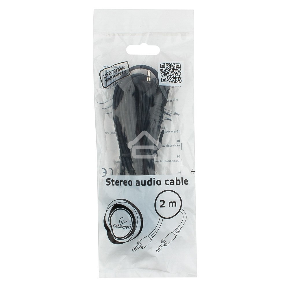Кабель аудио Cablexpert CCA-404-2M, Jack3.5 - Jack3.5, 2м