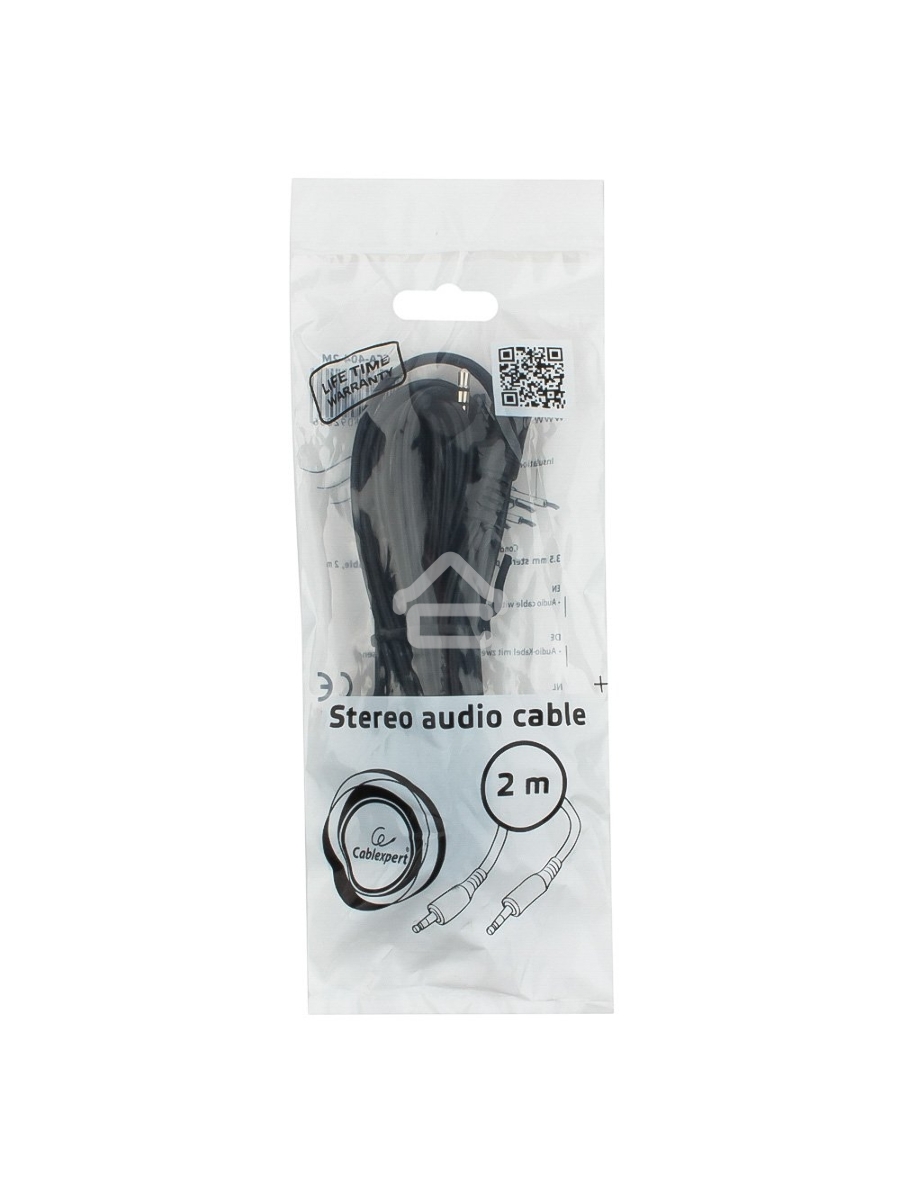 Кабель аудио Cablexpert CCA-404-2M, Jack3.5 - Jack3.5, 2м