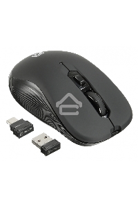 Мышь беспроводная Oklick 610MWC черный, 1600 dpi, радиоканал, USB/USB-C, кнопки - 6