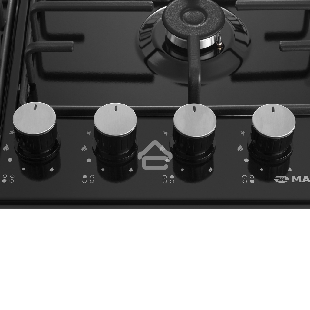 Газовая варочная панель Maunfeld EGHE.64.3STS-EB/G, 4 конфорки, эмалированная сталь, черный