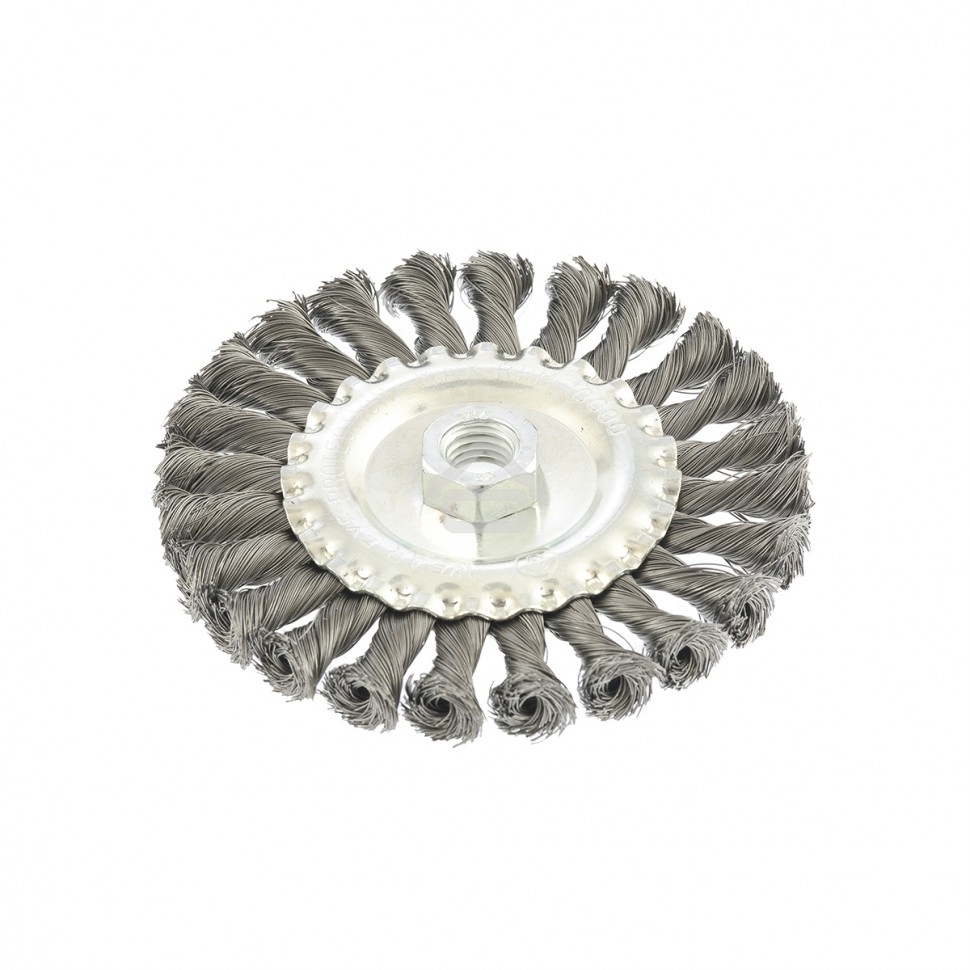 Щетка Matrix для УШМ 125 мм, М14, плоская, крученая проволока 0,35 мм