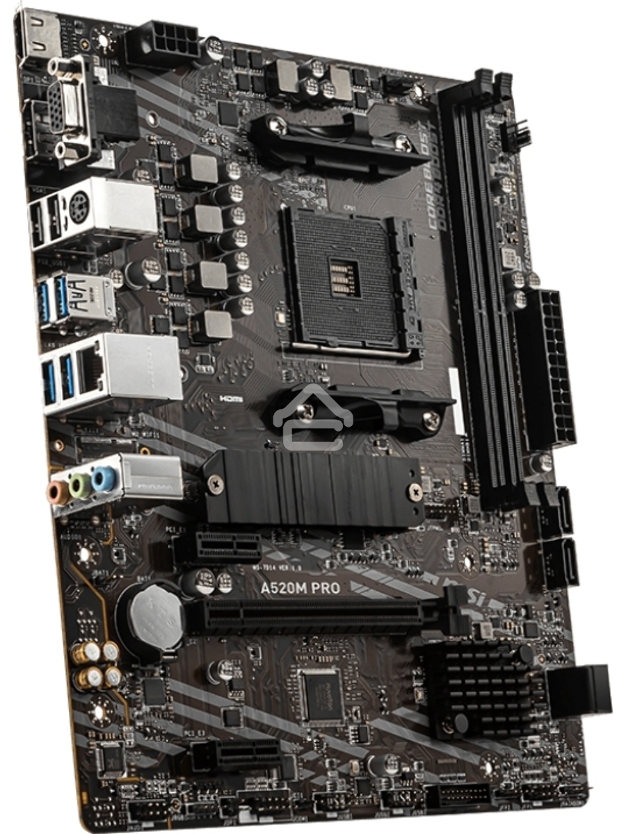 Материнская плата MSI A520M PRO, AM4, AMD A520, 2xDDR4, 4xSATA, 1xM.2, 1xPCIe 3.0 x16, 1xDVI-D, 1xHDMI, 1x 1Gb LAN, 2xUSB 2.0, 4xUSB 3.2 Gen 1, 3x3.5 мм, 7.1, mATX