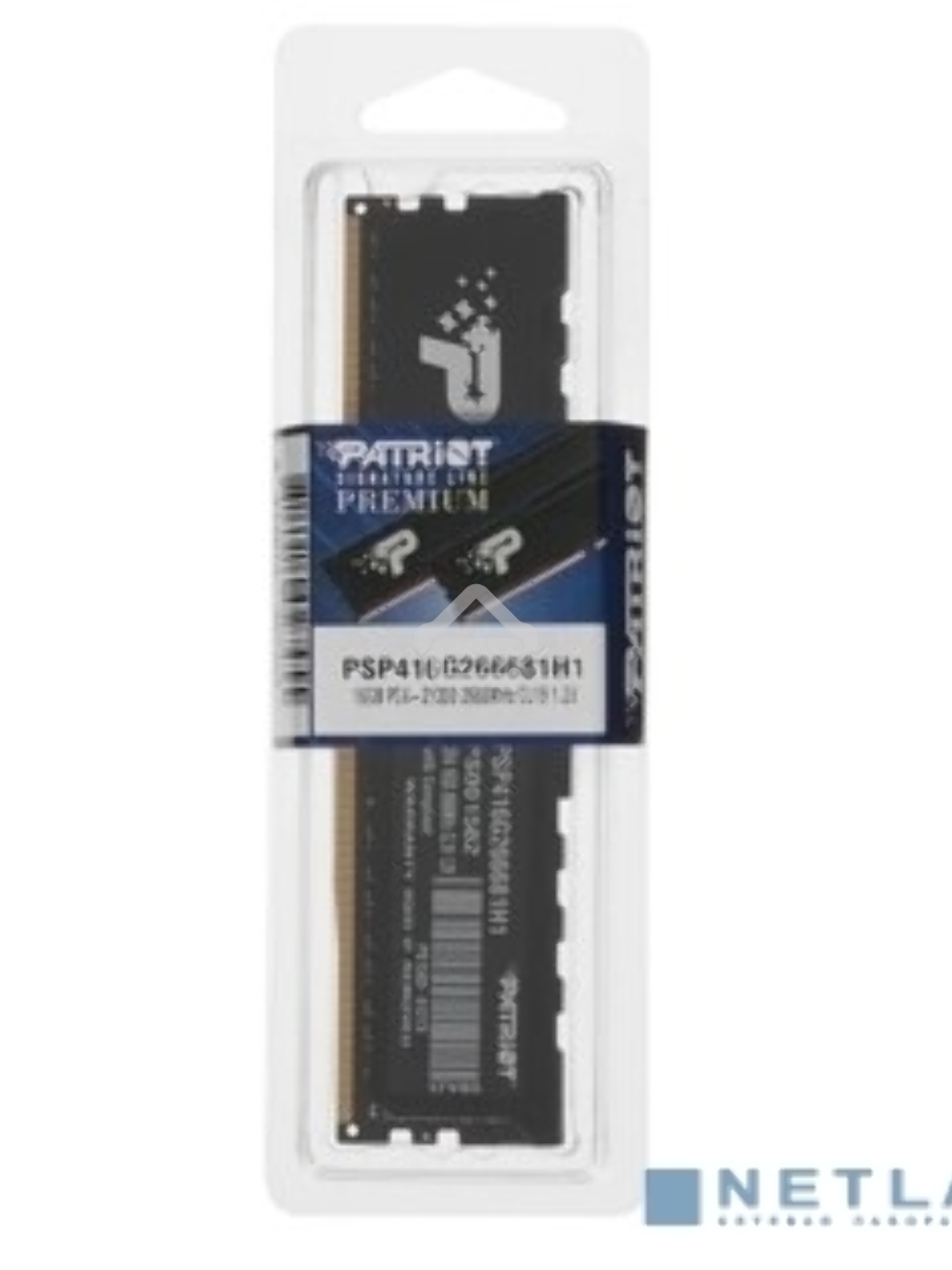 Оперативная память Patriot Signature Premium, DDR4, 16GB (1x16 GB), 2666 MHz, CL19, DIMM, радиатор, чёрный