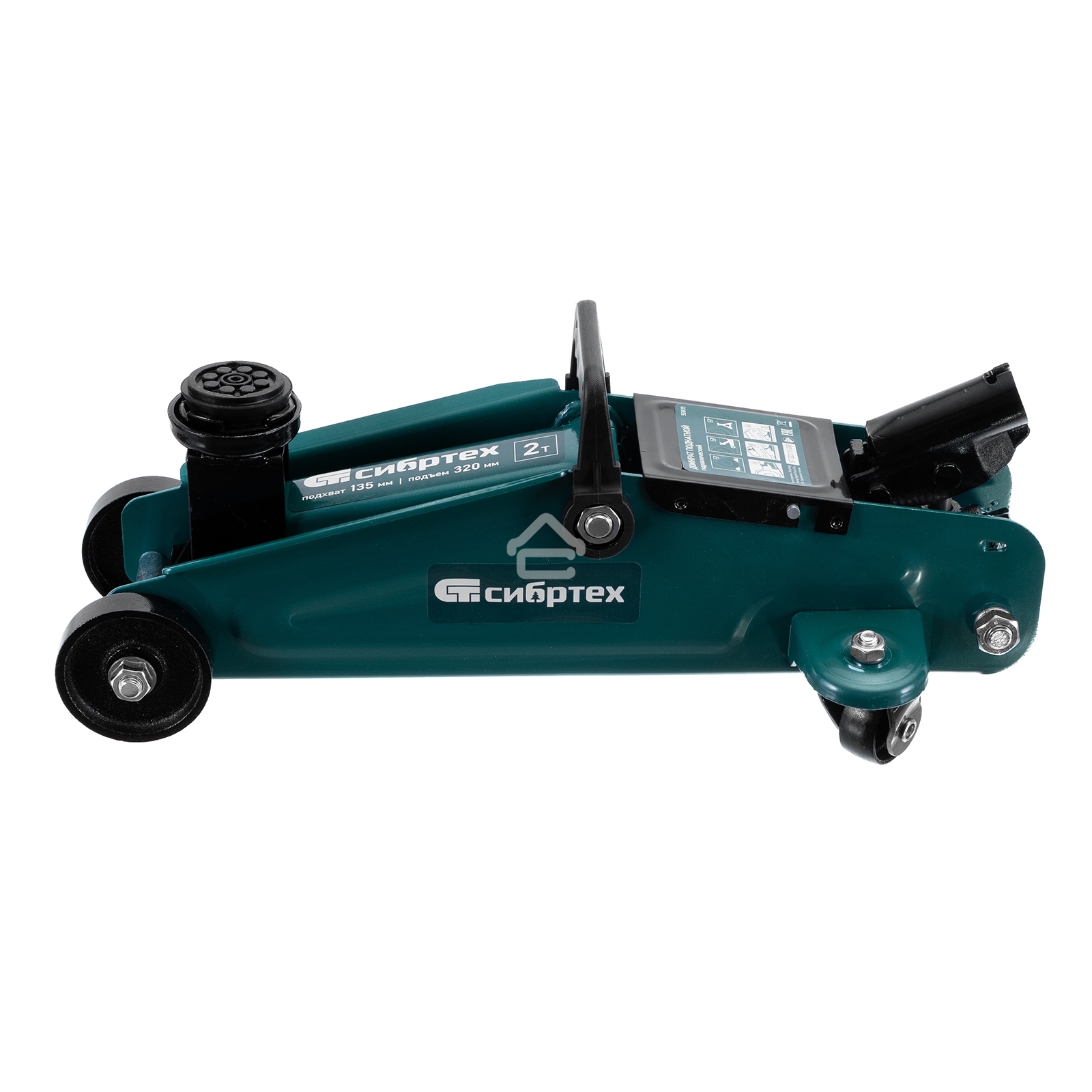 Домкрат гидравлический подкатной, Сибртех 2 т, 135-320 мм, в пластиковом кейсе
