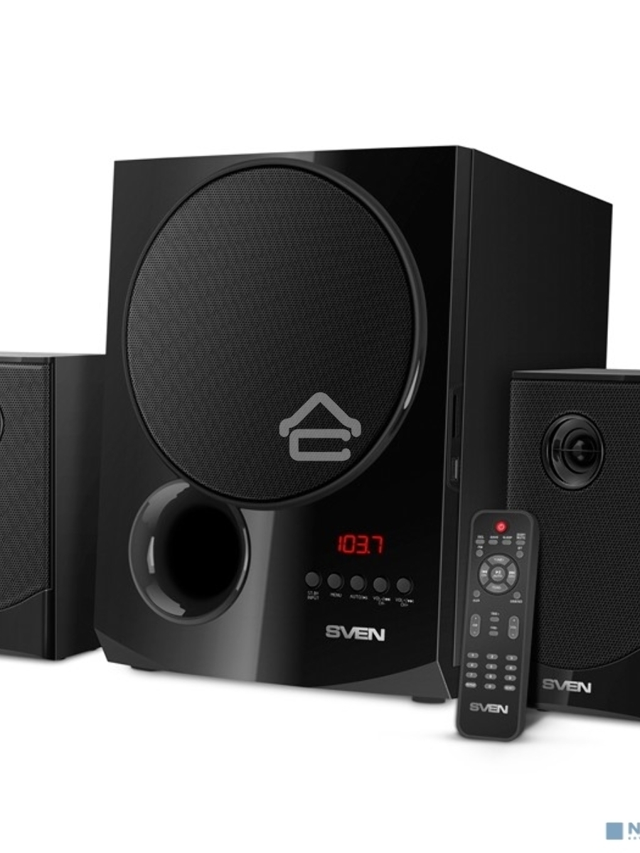 Акустическая система 2.1 SVEN MS-2080 / 70 Watt / ~220V 50Hz / FM-тюнер, USB/ SD, дисплей / BLUETOOTH / ПДУ / Black