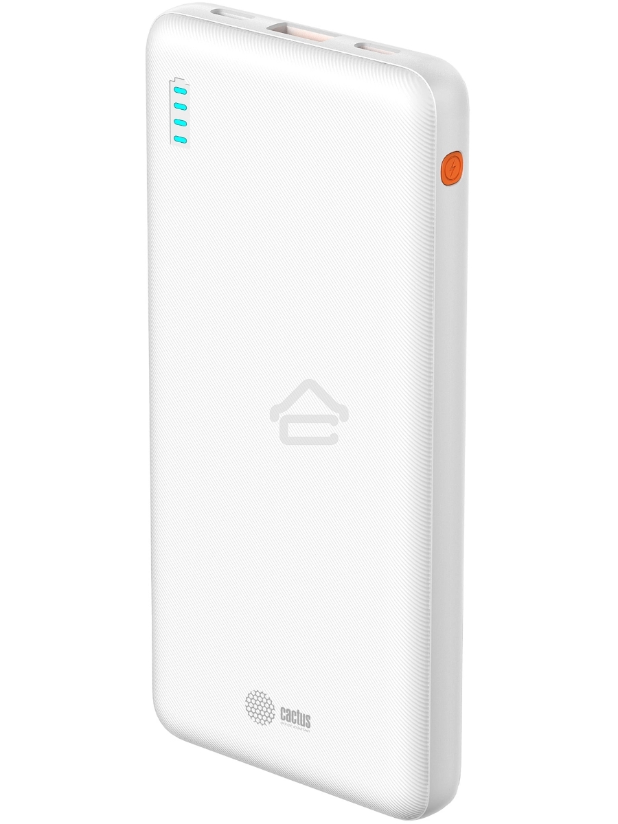 Мобильный аккумулятор Cactus CS-PBFSBA-10000 10000mAh 4.5A USB-A/2xUSB-C белый