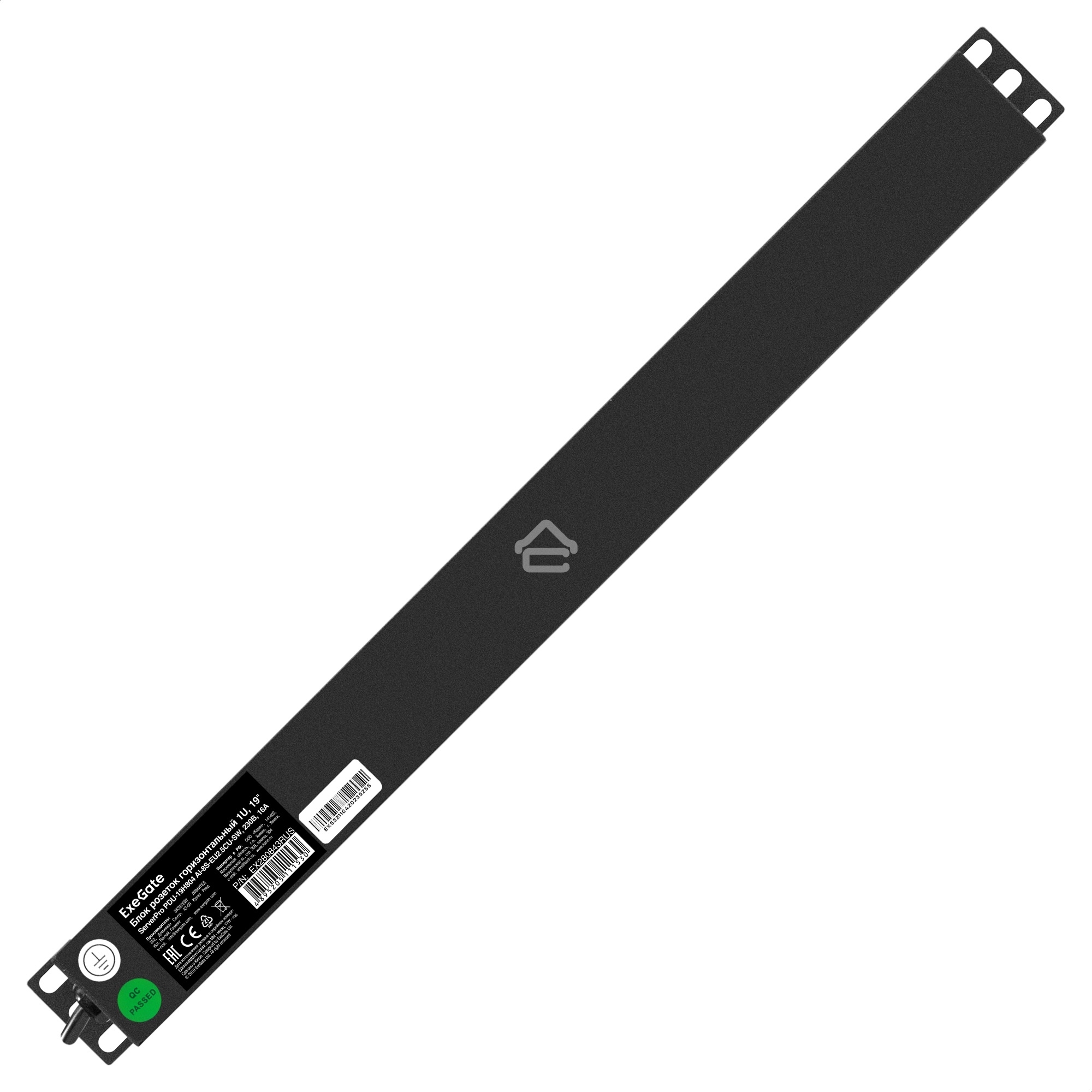 Блок розеток горизонтальный ExeGate ServerPro PDU-19H804 Al-8S-EU2.5-SW, 19