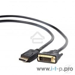 Кабель DisplayPort-DVI Gembird/Cablexpert 3м, 20M/19M, черный, экран, пакет(CC-DPM-DVIM-3M)