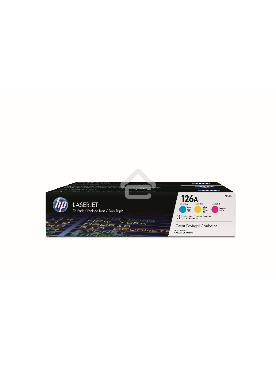 Картридж лазерный комплект HP CF341A голубой/пурпурный/желтый для LJ CP1025 3 х 1000 стр