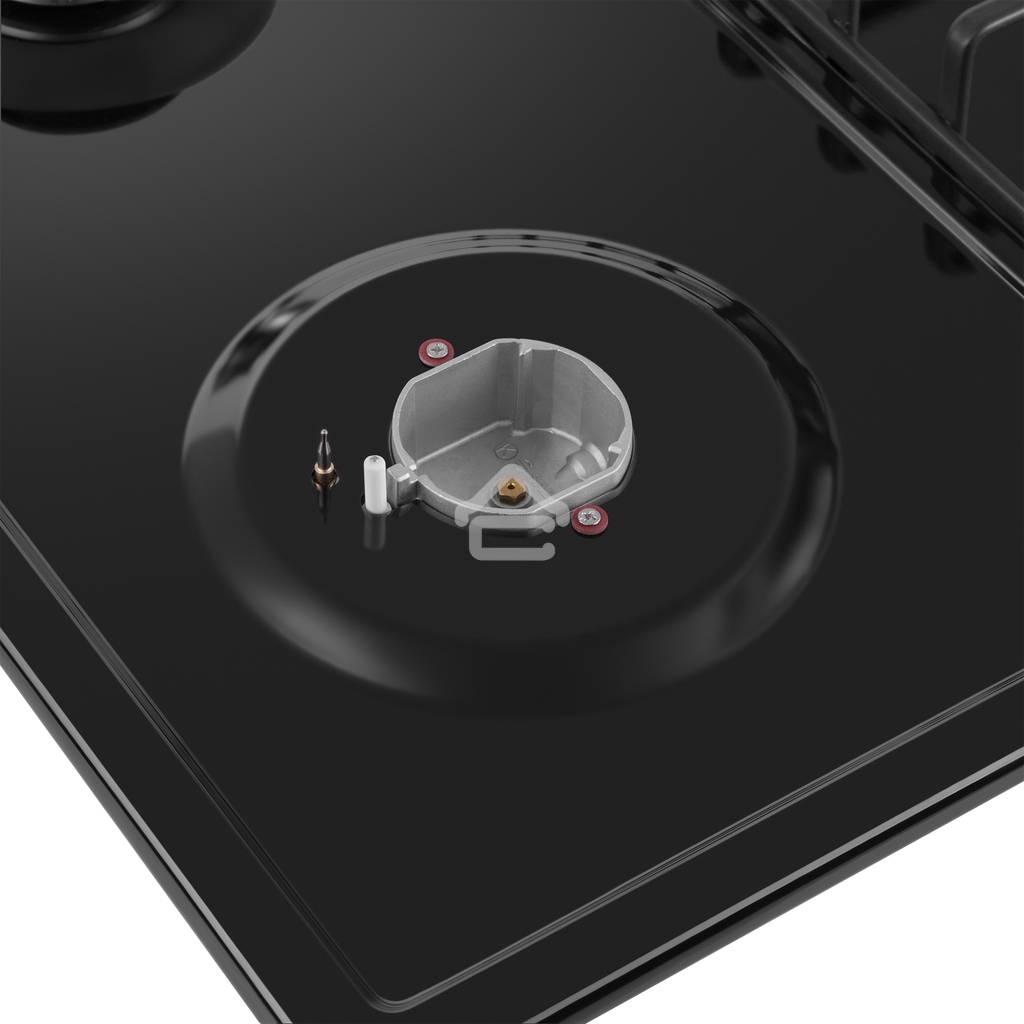 Газовая варочная панель Maunfeld EGHE.64.3STS-EB/G, 4 конфорки, эмалированная сталь, черный