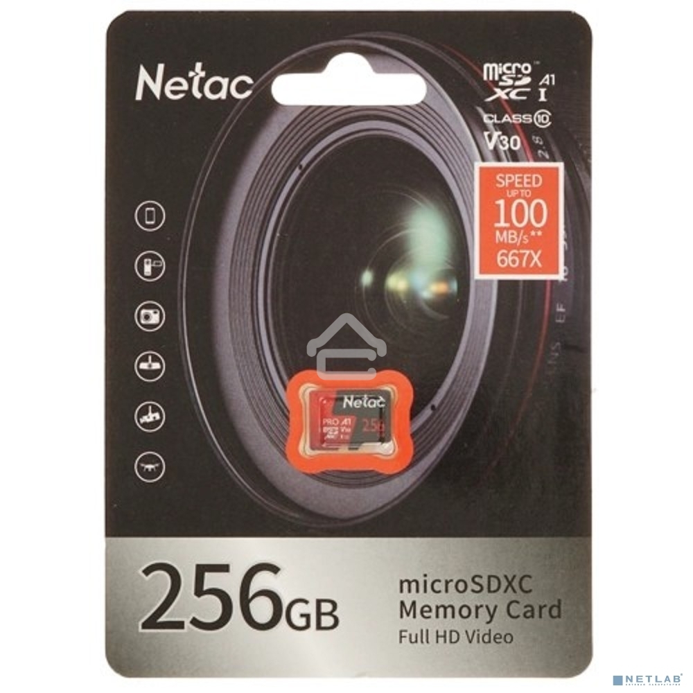 Флеш карта NeTac Карта памяти Netac MicroSD P500 Extreme Pro 256GB, Retail version card only