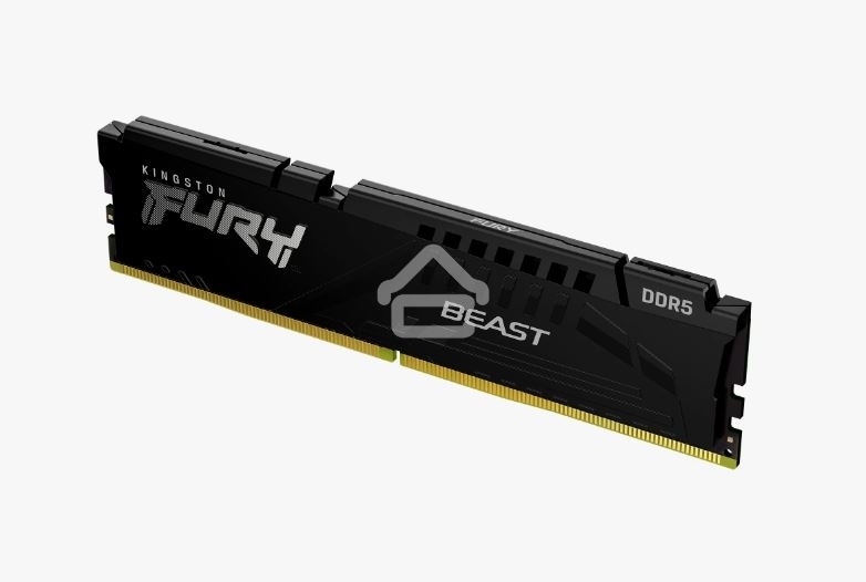 Оперативная память Kingston Fury Beast, DDR5, 16GB (1x16GB), 5600MHz, CL40, DIMM, с радиаторами, черный