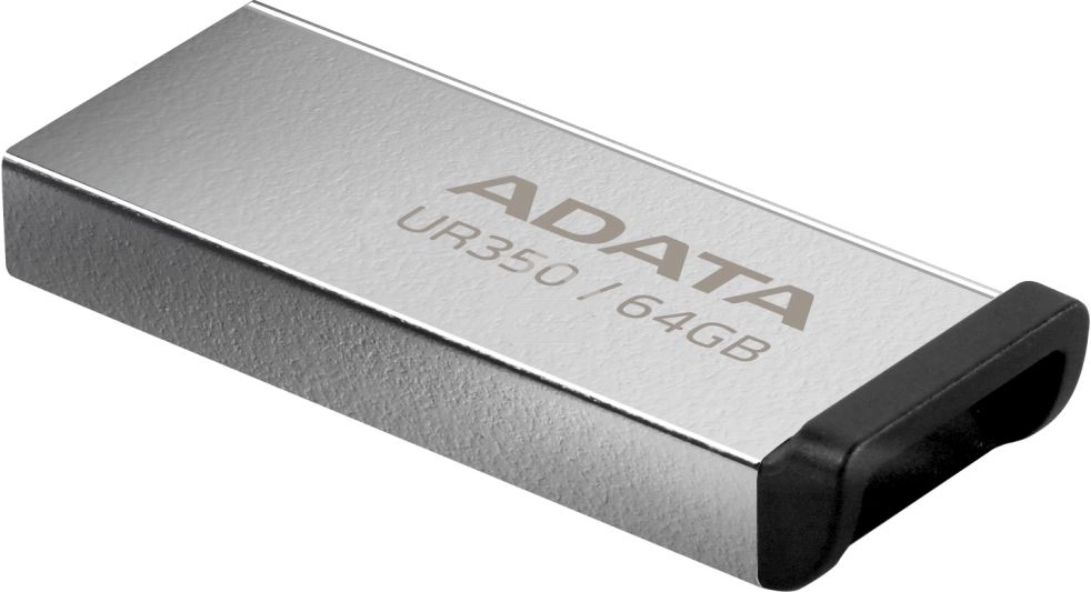 Флешка USB ADATA UR350 (UR350-64G-RSR/BK), 64Gb, USB 3.2, R/W 100/15, серебристый/черный