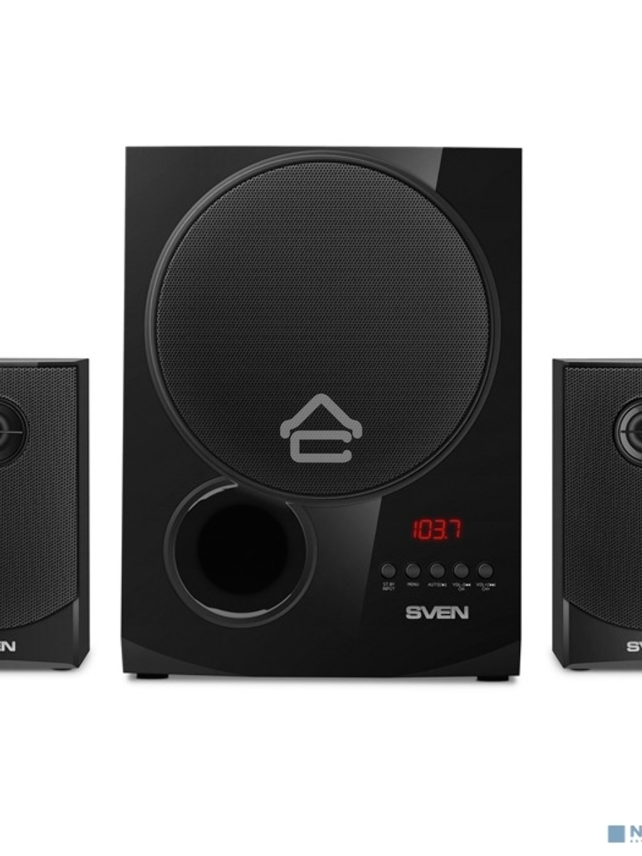 Акустическая система 2.1 SVEN MS-2080 / 70 Watt / ~220V 50Hz / FM-тюнер, USB/ SD, дисплей / BLUETOOTH / ПДУ / Black