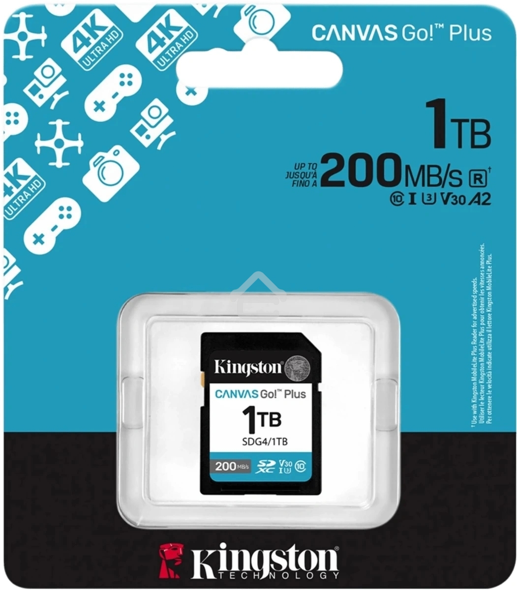 Флеш карта SDXC 1Tb Kingston SDG4/1Tb Canvas Go! Plus w/o adapter