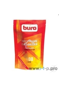 Салфетки Buro BU-Zsurface, 100 шт для поверхностей мягкая упаковка 100шт влажных