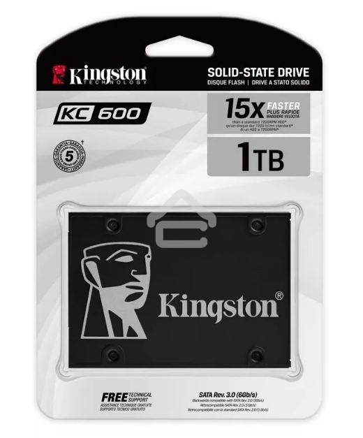 Накопитель SSD Kingston KC600, 1Tb, SATA III, 2.5